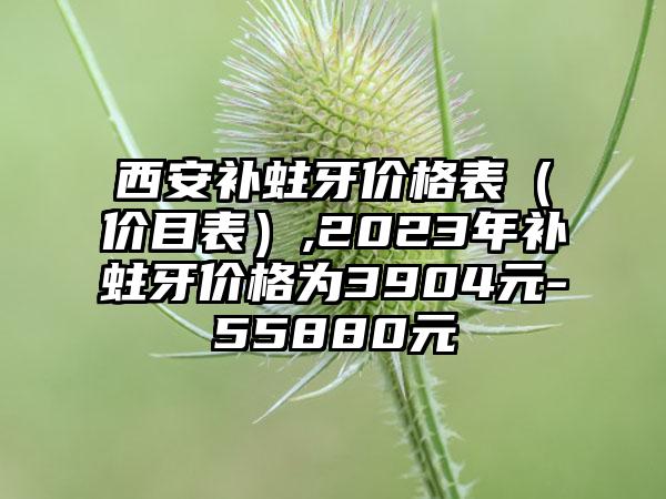 西安补蛀牙价格表（价目表）,2023年补蛀牙价格为3904元-55880元