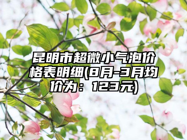 昆明市超微小气泡价格表明细(8月-3月均价为：123元)