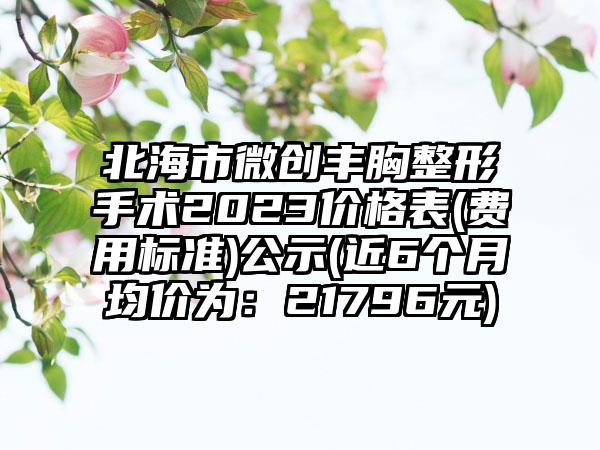 北海市微创丰胸整形手术2023价格表(费用标准)公示(近6个月均价为：21796元)