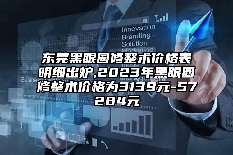 东莞黑眼圈修整术价格表明细出炉,2023年黑眼圈修整术价格为3139元-57284元