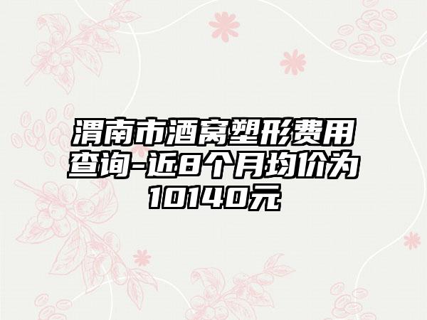 渭南市酒窝塑形费用查询-近8个月均价为10140元