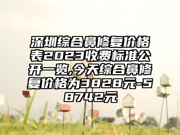 深圳综合鼻修复价格表2023收费标准公开一览,今天综合鼻修复价格为3828元-58742元