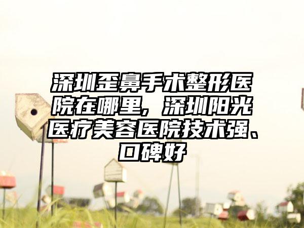 深圳歪鼻手术整形医院在哪里, 深圳阳光医疗美容医院技术强、口碑好