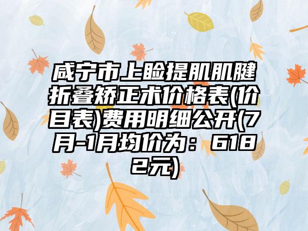 咸宁市上睑提肌肌腱折叠矫正术价格表(价目表)费用明细公开(7月-1月均价为：6182元)