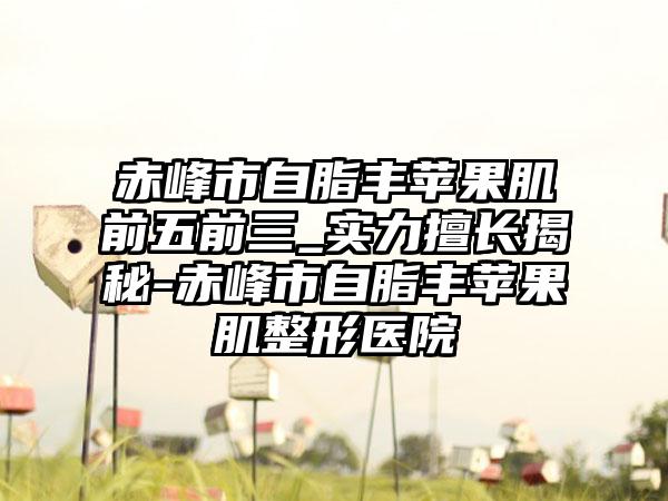 赤峰市自脂丰苹果肌前五前三_实力擅长揭秘-赤峰市自脂丰苹果肌整形医院