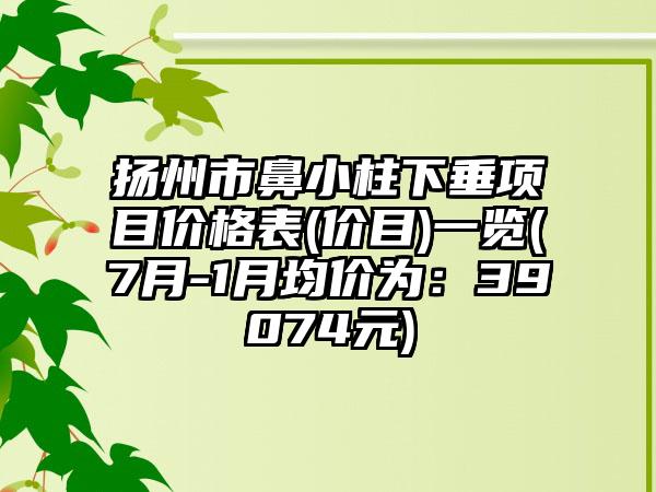 扬州市鼻小柱下垂项目价格表(价目)一览(7月-1月均价为：39074元)