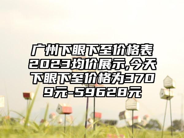 广州下眼下至价格表2023均价展示,今天下眼下至价格为3709元-59628元