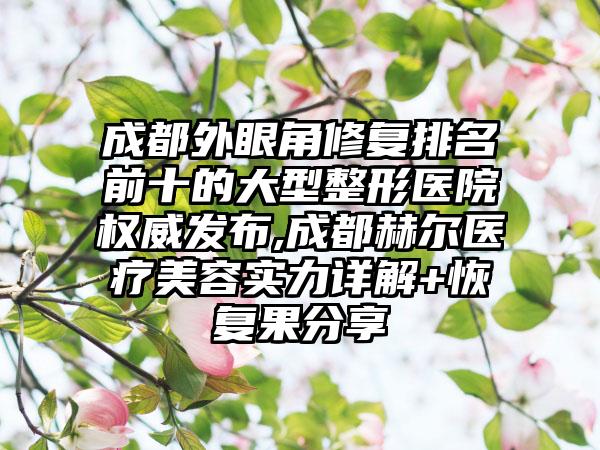 成都外眼角修复排名前十的大型整形医院权威发布,成都赫尔医疗美容实力详解+修复果分享