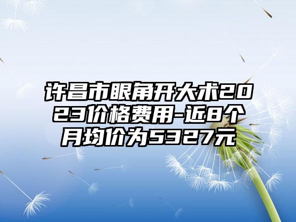 许昌市眼角开大术2023价格费用-近8个月均价为5327元