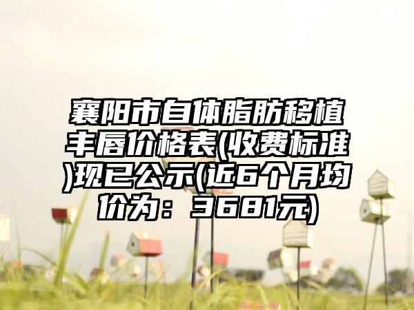 襄阳市自体脂肪移植丰唇价格表(收费标准)现已公示(近6个月均价为：3681元)