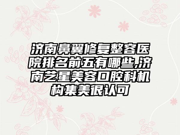 济南鼻翼修复整容医院排名前五有哪些,济南艺星美容口腔科机构集美很认可