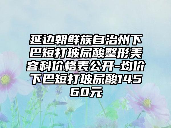 延边朝鲜族自治州下巴短打玻尿酸整形美容科价格表公开-均价下巴短打玻尿酸14560元