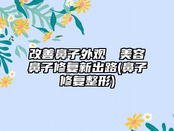 改善鼻子外观──美容鼻子修复新出路(鼻子修复整形)