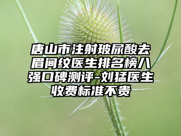 唐山市注射玻尿酸去眉间纹医生排名榜八强口碑测评-刘猛医生收费标准不贵