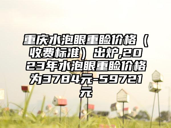 重庆水泡眼重睑价格（收费标准）出炉,2023年水泡眼重睑价格为3784元-59721元