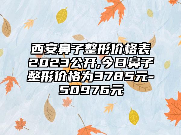 西安鼻子整形价格表2023公开,今日鼻子整形价格为3785元-50976元