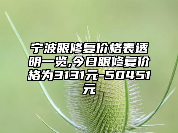 宁波眼修复价格表透明一览,今日眼修复价格为3131元-50451元