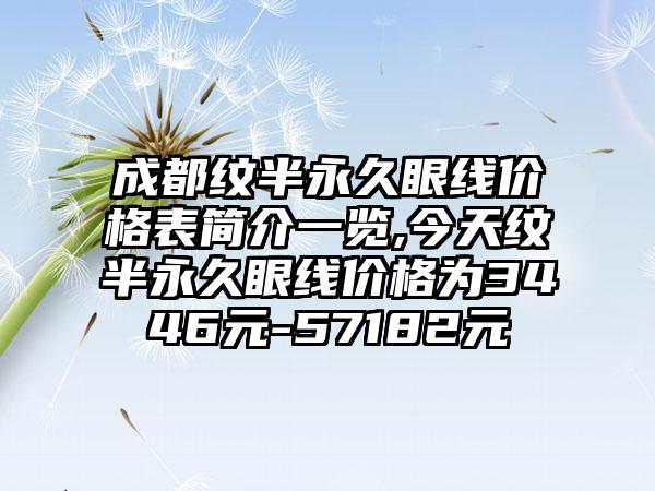 成都纹半恒久眼线价格表简介一览,今天纹半恒久眼线价格为3446元-57182元