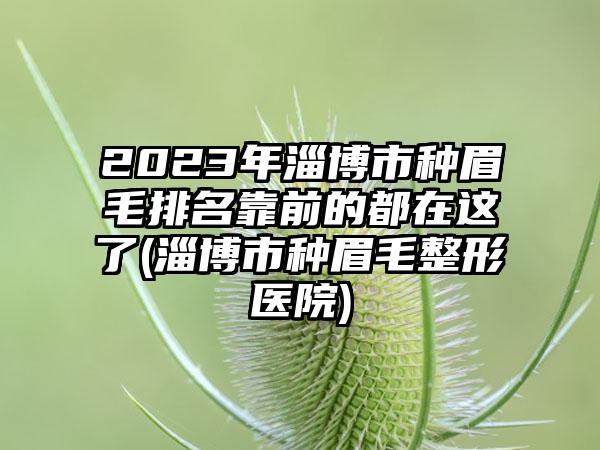 2023年淄博市种眉毛排名靠前的都在这了(淄博市种眉毛整形医院)