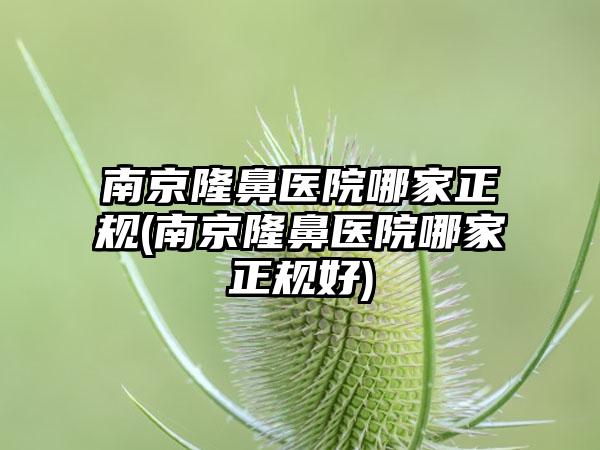 南京隆鼻医院哪家正规(南京隆鼻医院哪家正规好)