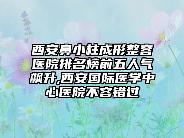 西安鼻小柱成形整容医院排名榜前五人气飙升,西安国际医学中心医院不容错过