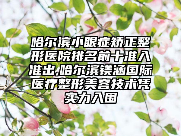 哈尔滨小眼症矫正整形医院排名前十准入准出,哈尔滨镁涵国际医疗整形美容技术凭实力入围