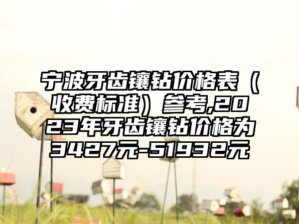 宁波牙齿镶钻价格表（收费标准）参考,2023年牙齿镶钻价格为3427元-51932元