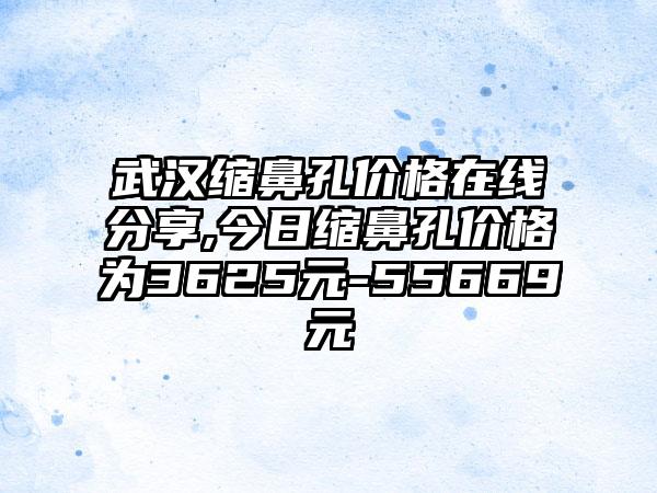 武汉缩鼻孔价格在线分享,今日缩鼻孔价格为3625元-55669元