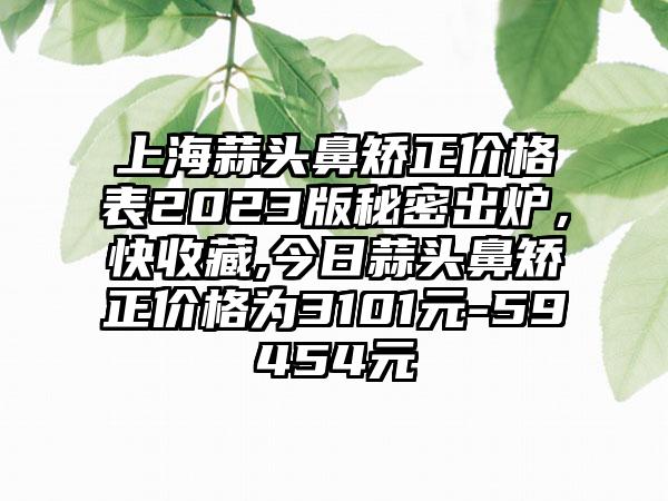 上海蒜头鼻矫正价格表2023版秘密出炉，快收藏,今日蒜头鼻矫正价格为3101元-59454元