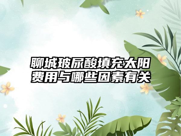 聊城玻尿酸填充太阳费用与哪些因素有关