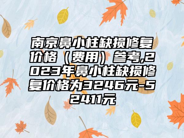 南京鼻小柱缺损修复价格（费用）参考,2023年鼻小柱缺损修复价格为3246元-52411元