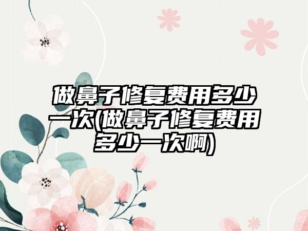 做鼻子修复费用多少一次(做鼻子修复费用多少一次啊)