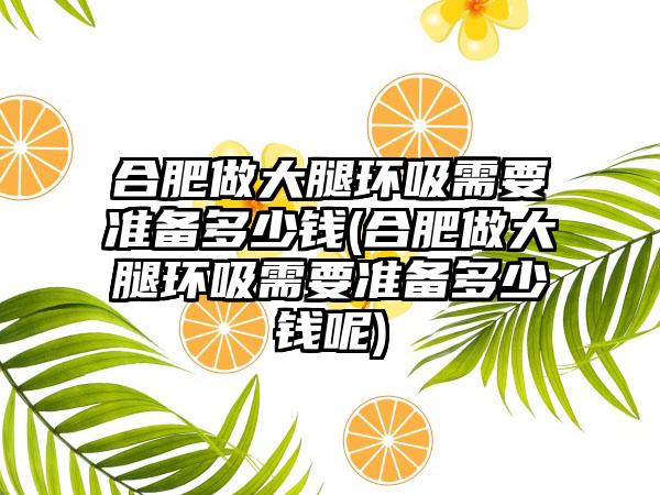 合肥做大腿环吸需要准备多少钱(合肥做大腿环吸需要准备多少钱呢)