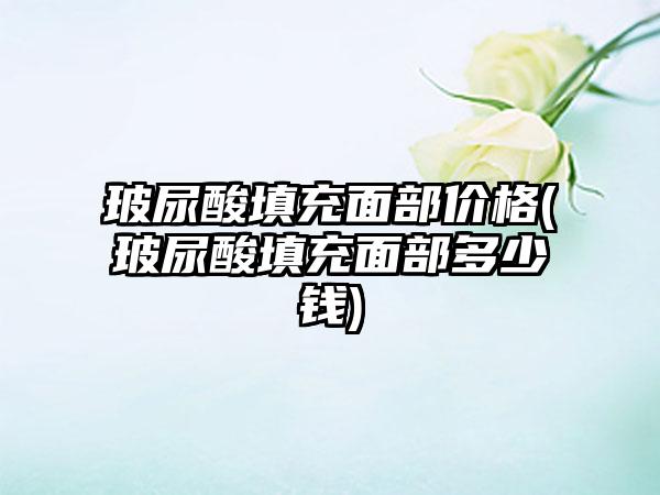 玻尿酸填充面部价格(玻尿酸填充面部多少钱)