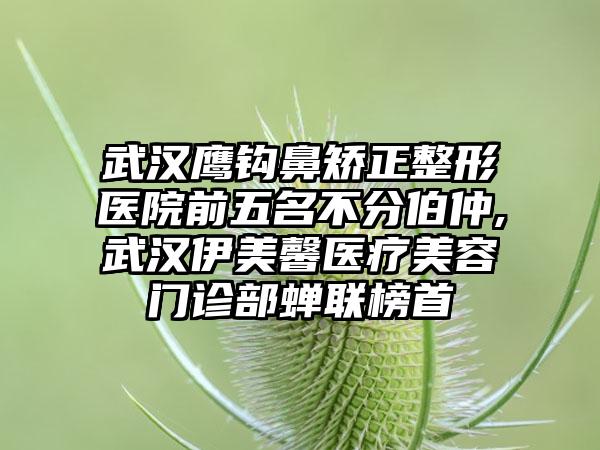 武汉鹰钩鼻矫正整形医院前五名不分伯仲,武汉伊美馨医疗美容门诊部蝉联榜首