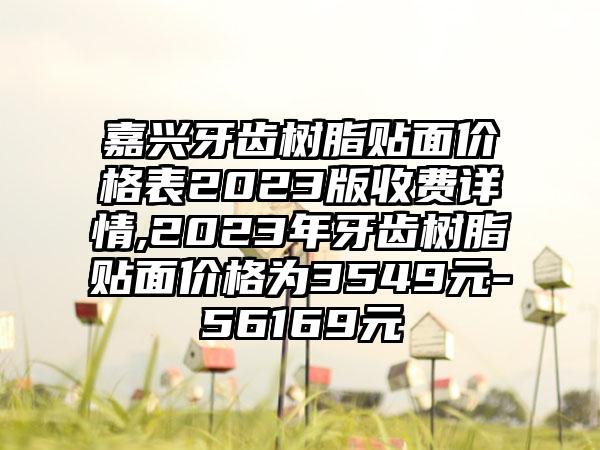 嘉兴牙齿树脂贴面价格表2023版收费详情,2023年牙齿树脂贴面价格为3549元-56169元