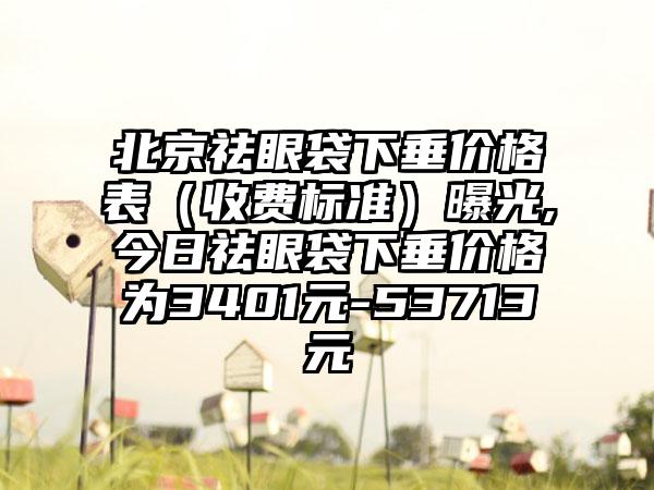 北京祛眼袋下垂价格表（收费标准）曝光,今日祛眼袋下垂价格为3401元-53713元