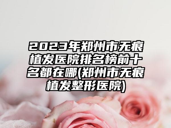 2023年郑州市无痕植发医院排名榜前十名都在哪(郑州市无痕植发整形医院)