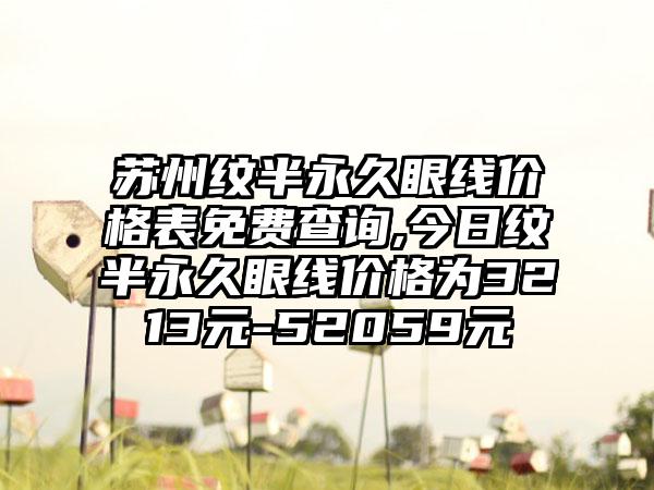 苏州纹半恒久眼线价格表免费查询,今日纹半恒久眼线价格为3213元-52059元