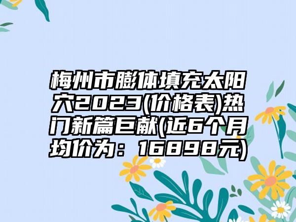 梅州市膨体填充太阳穴2023(价格表)热门新篇巨献(近6个月均价为：16898元)