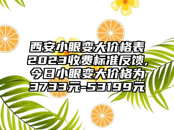 西安小眼变大价格表2023收费标准反馈,今日小眼变大价格为3733元-53199元