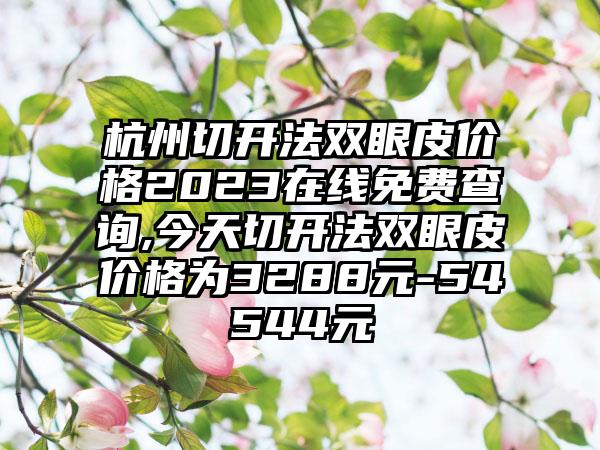 杭州切开法双眼皮价格2023在线免费查询,今天切开法双眼皮价格为3288元-54544元