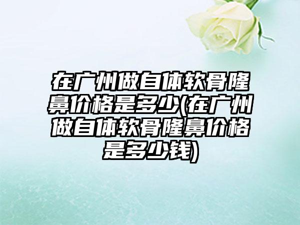 在广州做自体软骨隆鼻价格是多少(在广州做自体软骨隆鼻价格是多少钱)