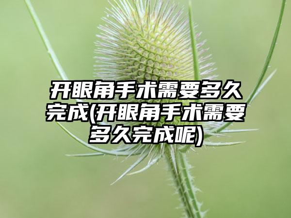 开眼角手术需要多久完成(开眼角手术需要多久完成呢)