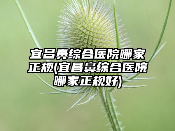 宜昌鼻综合医院哪家正规(宜昌鼻综合医院哪家正规好)