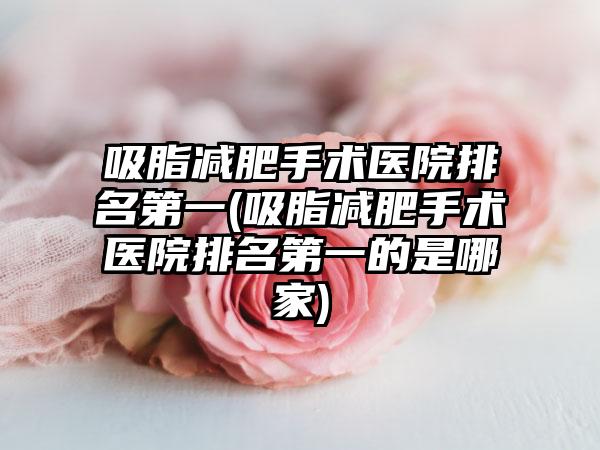 吸脂减肥手术医院排名第一(吸脂减肥手术医院排名第一的是哪家)