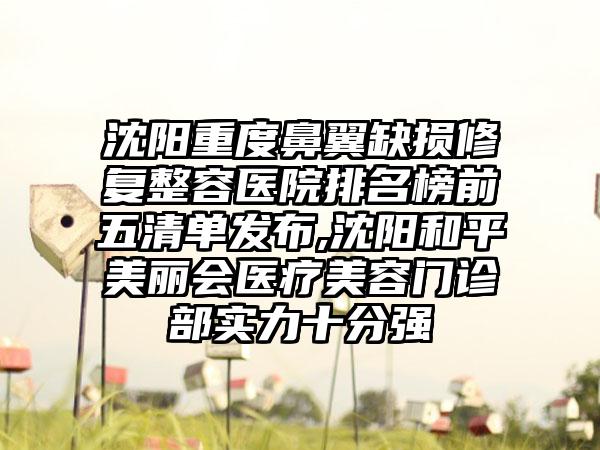 沈阳重度鼻翼缺损修复整容医院排名榜前五清单发布,沈阳和平美丽会医疗美容门诊部实力十分强