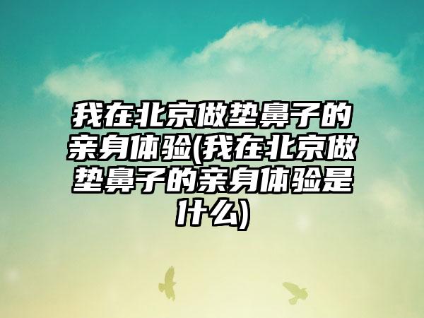 我在北京做垫鼻子的亲身体验(我在北京做垫鼻子的亲身体验是什么)