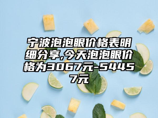 宁波泡泡眼价格表明细分享,今天泡泡眼价格为3067元-54457元