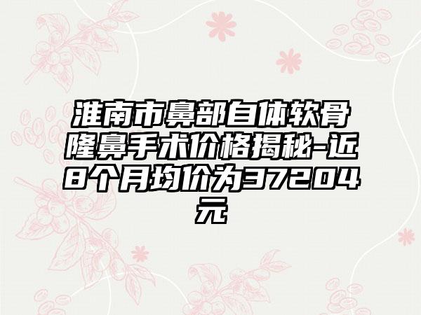 淮南市鼻部自体软骨隆鼻手术价格揭秘-近8个月均价为37204元